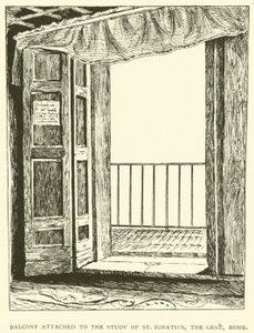 Varanda anexa ao estudo de Santo Inácio, o Gesu, Roma (gravura) de Henry William Brewer