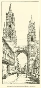 Catedral e Palácio do Arcebispo, Palermo (gravura) de Henry William Brewer