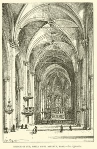Igreja de Sta Maria Sopra Minerva, Roma (gravura) de Henry William Brewer