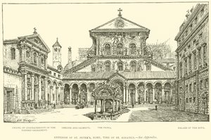 Exterior de São Pedro, Roma, tempo de Santo Inácio (gravura) de Henry William Brewer