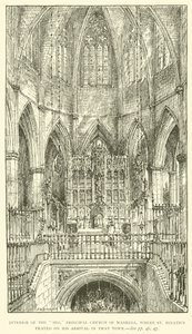 Interior da "Seo", Igreja Matriz de Manresa, onde Santo Inácio rezou à sua chegada a essa cidade (gravura) de Henry William Brewer