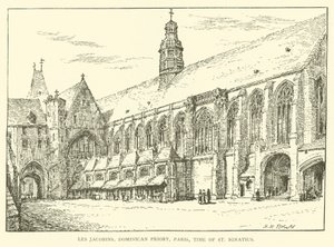 Les Jacobins, Priorado Dominicano, Paris, tempo de Santo Inácio (gravura) de Henry William Brewer