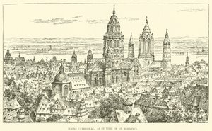 Catedral de Mainz, como no tempo de Santo Inácio (gravura) de Henry William Brewer