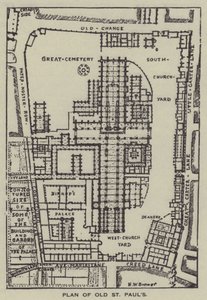 Plano, de, antigas, st, pauls de Henry William Brewer