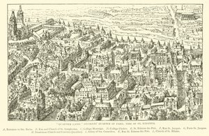 "Quartier Latin", bairro estudantil de Paris, tempo de Santo Inácio (gravura) de Henry William Brewer