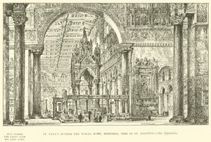 São Paulo fora dos Muros, Roma, restaurado, tempo de Santo Inácio (gravura) de Henry William Brewer