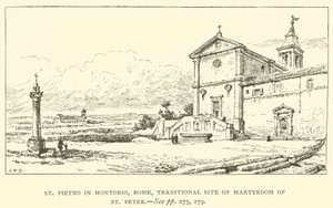 São Pedro em Montorio, Roma, local tradicional do Martírio de São Pedro (gravura) de Henry William Brewer