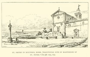 São Pedro em Montorio, Roma, local tradicional do Martírio de São Pedro (gravura) de Henry William Brewer