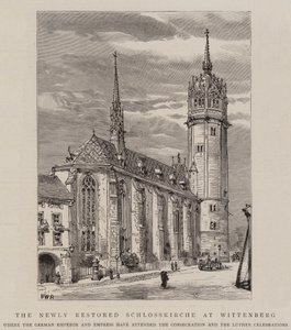 O recém-restaurado Schlosskirche em Wittenberg de Henry William Brewer