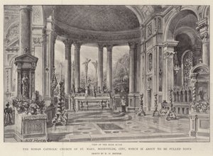 A Igreja Católica Romana de St. Mary, Moorfields, City, que está prestes a ser derrubada de Henry William Brewer