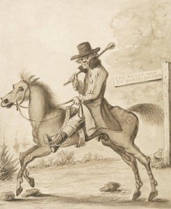 Uma ilustração de H. Bunbury, Uma Academia para Cavaleiros Cultivados: Um Pouco de Sangue (caneta e tinta com tinta no papel)