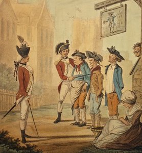 "Recrutas", publicado em 1780 de Henry William Bunbury