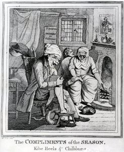 Os cumprimentos da temporada, Kibe Heels und Chillblains, c.1785