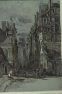 Cena de rua, velha Paris