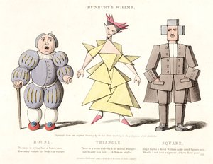 Rodada, Triângulo e Quadrado, de Bunburys Whims, 1828 de Henry William after Bunbury
