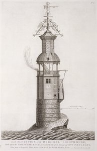Farol de Edystone gravado por Henry Roberts (fl.1761), 1761