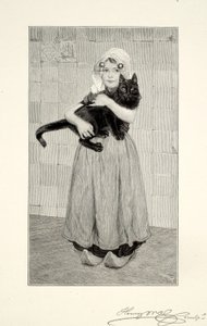 Rapariga com gato de Henry Wolf
