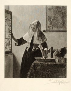 Mulher jovem à janela de Henry Wolf