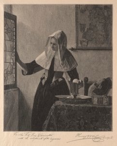 Jovem mulher em uma janela, 1907. de Henry Wolf