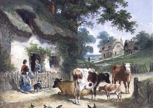 The Old Farmstead, c.1841 de Henry and Charles (attr.to) Shayer
