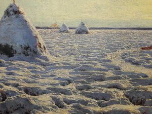 Pântanos da Lituânia debaixo de neve