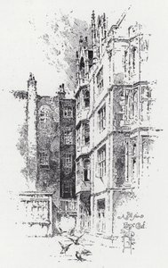 Um pouco do Essex Court (gravura) de Herbert (after) Railton