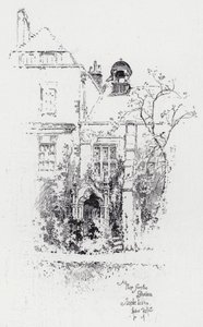 A Peep from the Garden, Staple Inn (gravura) de Herbert (after) Railton