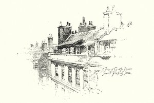 A Peep of Gough Square, Londres, do Dr. Johnsons Attic (litho) de Herbert (after) Railton