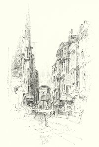 Butcher Row, Londres (litho) de Herbert (after) Railton