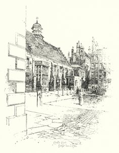 Coney Court, Grays Inn, em 1780 (litho) de Herbert (after) Railton