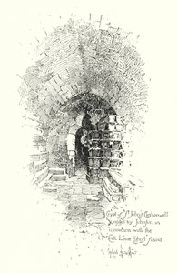 Crypt, St Johns Clerkenwell, visitada pelo Dr. Johnson em conexão com a fraude do Cock Lane Ghost (litho) de Herbert (after) Railton