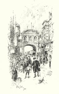 Dr. Johnson, Fleet Street, Londres, em 1780 (litho) de Herbert (after) Railton