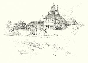 Elral Hall, perto de Lichfield (litho) de Herbert (after) Railton