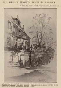 Antigo lar de William Hogarth, Chiswick, Londres (litho)
