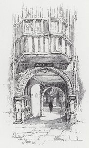 Porta de entrada para a Staple Inn (gravação) de Herbert (after) Railton