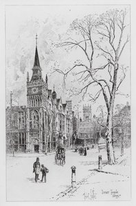 Biblioteca do Templo Interior (gravura) de Herbert (after) Railton
