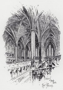 Interior da Igreja do Templo (gravura) de Herbert (after) Railton