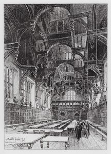 Salão do Templo Médio (gravura) de Herbert (after) Railton