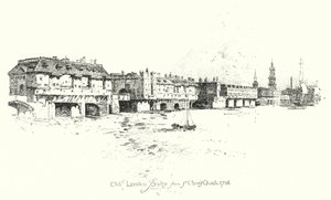 Velha Ponte de Londres, da Igreja de St Olaves de Herbert (after) Railton