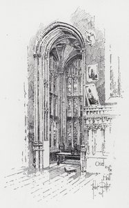 Oriel in the Hall (gravura) de Herbert (after) Railton