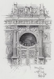 Porção de Tela no Salão do Templo Médio (gravura) de Herbert (after) Railton