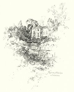 Residência de Kitty Clive, Twickenham, Londres (litho) de Herbert (after) Railton