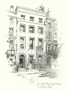 Sir Joshua Reynolds House, Leicester Fields, Londres (litho)