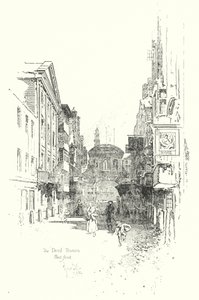 A Taberna do Diabo, Fleet Street, no tempo do Dr. Johnson (litho)