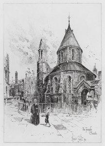 A Igreja do Templo (gravura) de Herbert (after) Railton