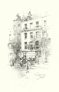 Toms Coffee House, Russell Street, Londres (litho) de Herbert (after) Railton