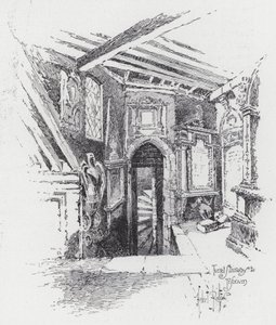 Escada de torreta para Triforium (gravura) de Herbert (after) Railton