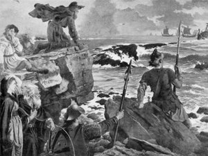 Observando a aproximação dos vikings no canal