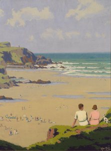 Summerleaze Beach (óleo sobre tela) de Herbert Alker Tripp