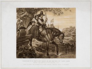 Carlos II disfarçado, ajudado em sua fuga por Jane Lane ... 1651, século XIX